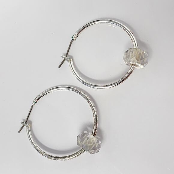 Faceted Bead Hoop Earrings - Picture 1 of 4